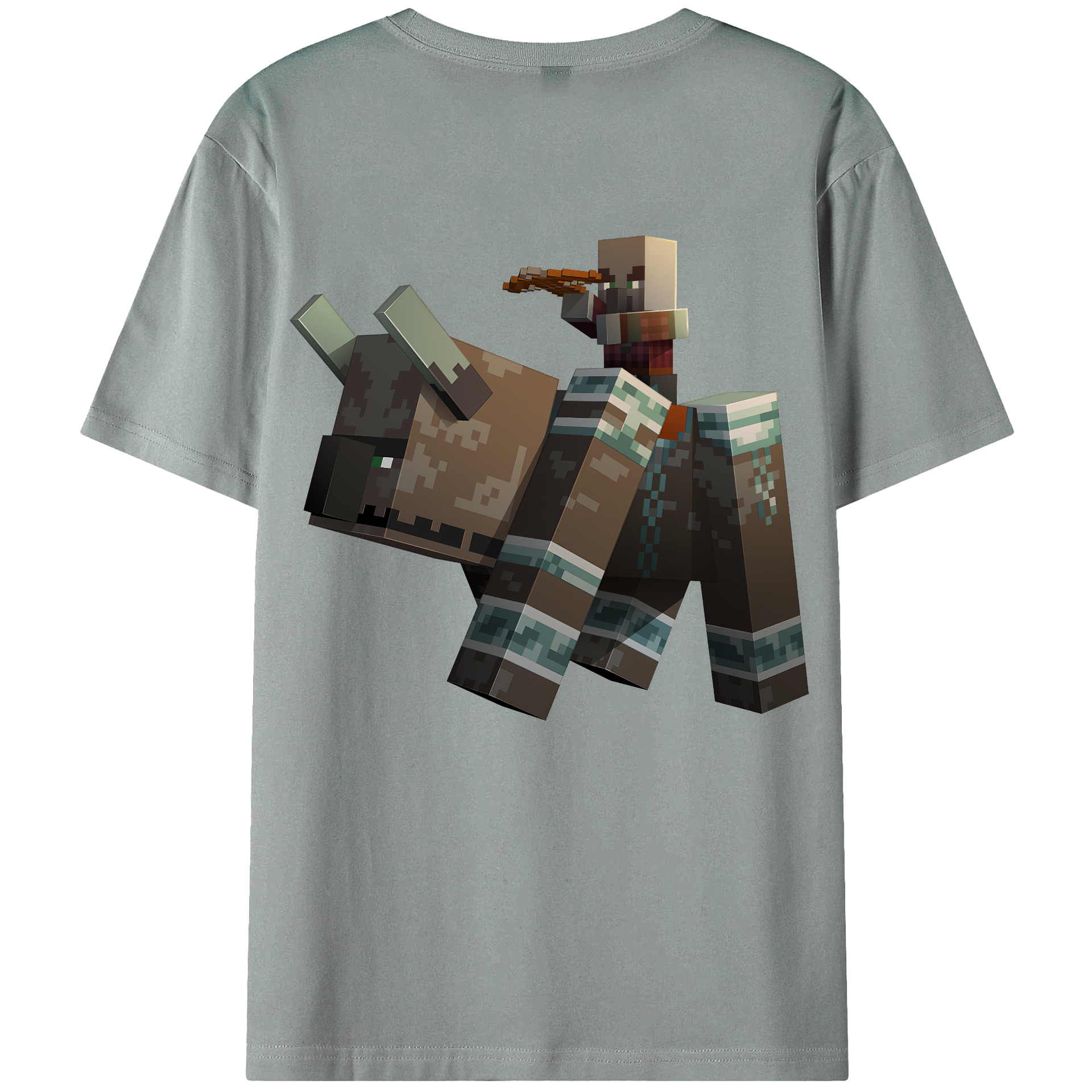 （画像用） マインクラフト ブロックの世界 Minecraft MC Block world 綿100％ メンズ半袖Tシャツ（バックプリント） 通気性
